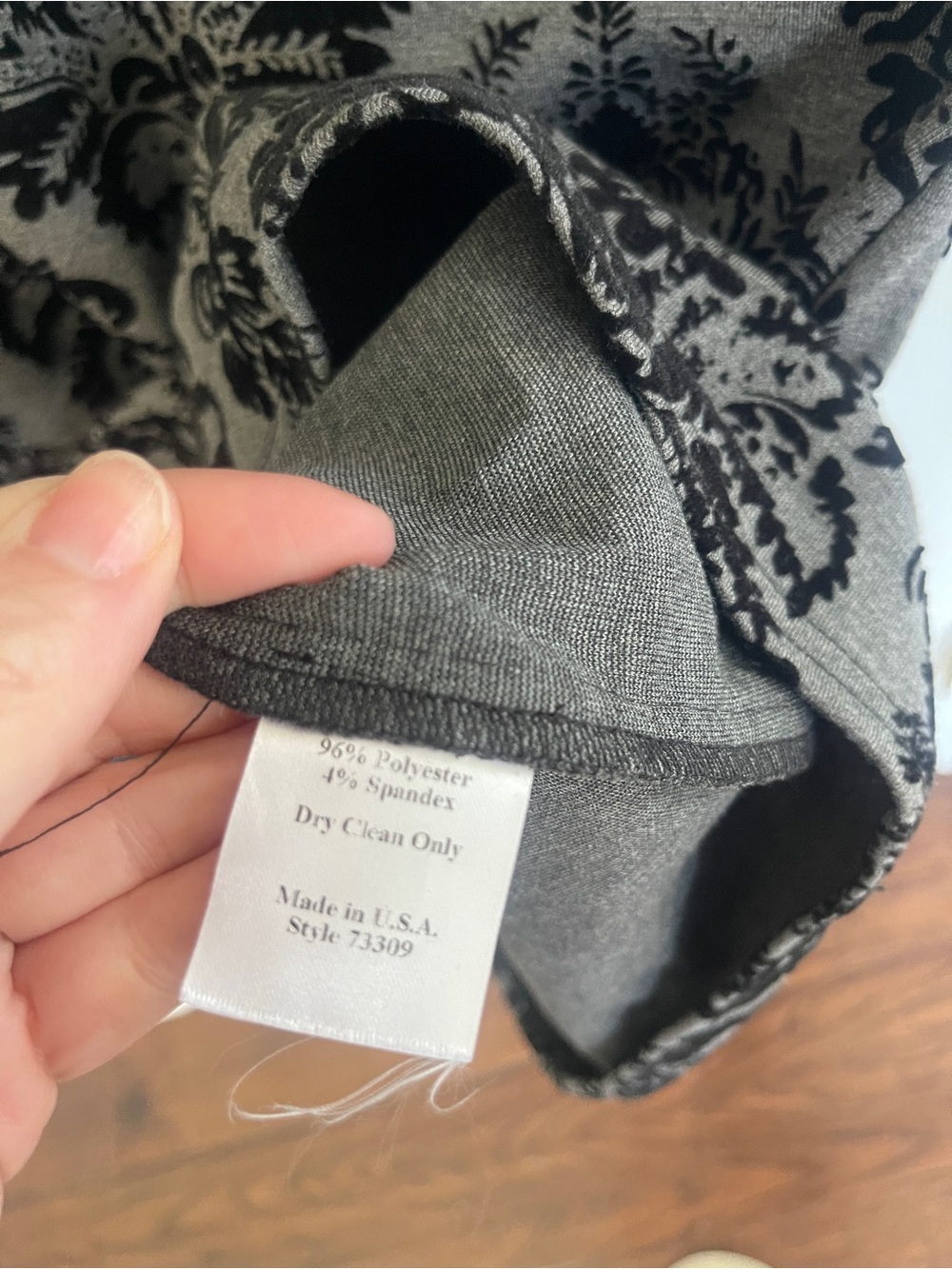 Uncle Frank Size XL Black Gray Velvet Burnout SS Lace Ruffle Sheath Whimsygoth - Picture 5 of 8